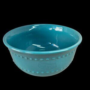 Royal Norfolk Turquoise Peacock Blue Ceramic Bowl 6"D x 3"H Vintage Replacement